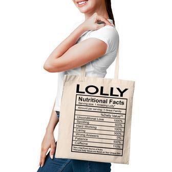 Lolly Grandma Gift Lolly Nutritional Facts Tote Bag - Seseable