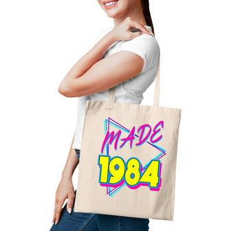 Made In 1984 38Th Birthday Retro 38 Years Old Vintage 80S Tote Bag - Seseable