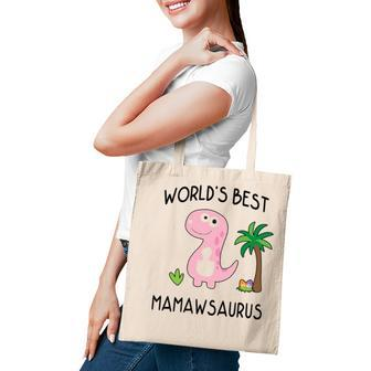 Mamaw Grandma Gift Worlds Best Mamawsaurus Tote Bag - Seseable
