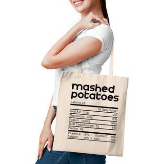 Mashed Potato Nutrition Facts Funny Thanksgiving Christmas Tote Bag - Seseable