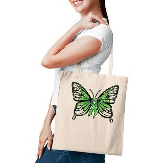 Mental Health Awareness Green Ribbon Butterfly Tote Bag - Seseable