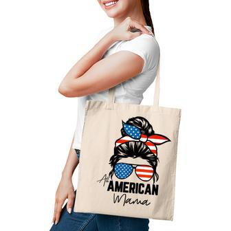 Messy Bun Patriotic | All American Mama 4Th Of July Tote Bag - Seseable