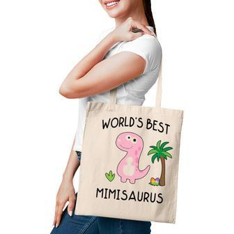 Mimi Grandma Gift Worlds Best Mimisaurus Tote Bag - Seseable