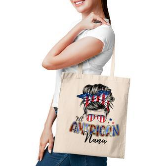 Patriotic Nana 4Th Of July Messy Bun Independence Day Tote Bag - Seseable
