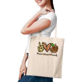Peace Love And Teach And The Essentials Of A Great Teacher Tote Bag - Seseable