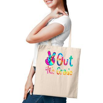Peace Out 4Th Grade Tie Dye Graduation Last Day Of School Tote Bag - Seseable