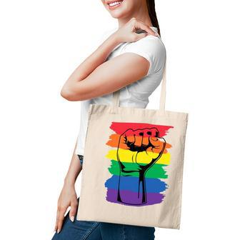 Pride Month Merch Lgbt Rainbow Fist Lgbtq Gay Pride Tote Bag - Seseable