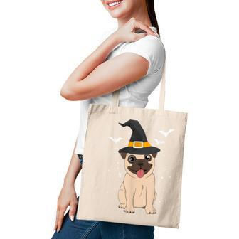 Pug Witch Halloween Dog Puppy Outfit Costume Trick Or Treat Tote Bag - Seseable