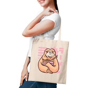 Ramen Noodles Sloth 90S Kawaii Anime Girl Japanese Aesthetic Tote Bag - Seseable