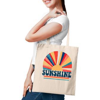 Retro 70S Style Hippie Sunshine Vintage Peace & Love Tote Bag - Seseable