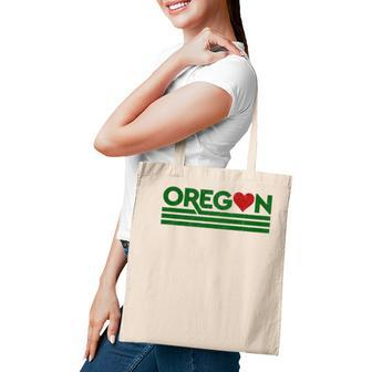 Retro Oregon Love Home State Tote Bag - Seseable