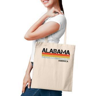 Retro Vintage Stripes Alabama Gift & Souvenir Tote Bag - Seseable