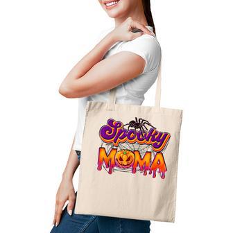 Spooky Mama Jack O Lantern Halloween Mama Pumpkin Tote Bag - Seseable