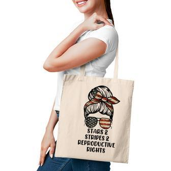 Stars Stripes Reproductive Rights Messy Bun 4Th Of July Tote Bag - Seseable