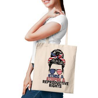 Stars Stripes Reproductive Rights Messy Bun 4Th Of July V4 Tote Bag - Seseable