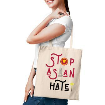 Stop Asian Hate Americans Support Asians Vintage Retro Peace Tote Bag - Seseable