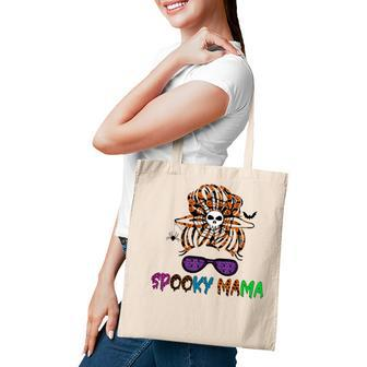 Sunglasses Mama Halloween Messy Bun Skull Witch Mom Spooky Tote Bag | Seseable UK