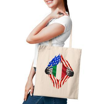 Super Italian Heritage Proud Italy Roots Usa Flag Tote Bag - Seseable