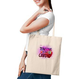 Teaching Is My Cardio Teacher Red Decoration Tote Bag - Seseable