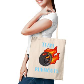 Team Burnouts Gender Reveal Party Idea For Baby Boy Reveal Tote Bag - Seseable