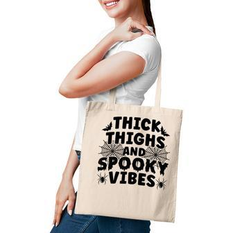 Thick Thighs And Spooky Vibes Trick Or Treat Halloween Tote Bag - Seseable