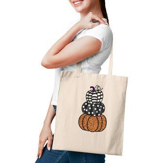 Three Pumpkins Fall Season Love Tote Bag - Seseable