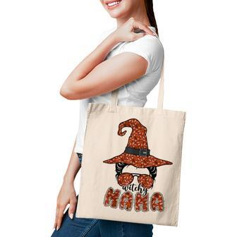 Witchy Mama Halloween Messy Bun Witch Mom Spooky Women Tote Bag - Seseable