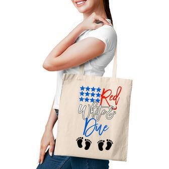 Womens 4Th Of July Pregnancy Announcement Pregnant With Twins Tote Bag - Seseable