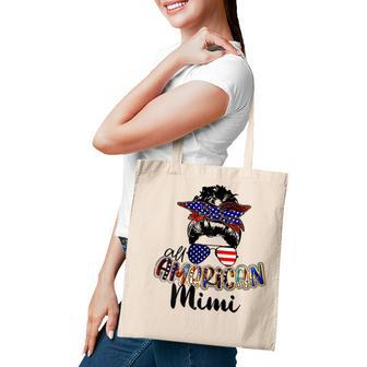 Womens All American Mimi Messy Bun 4Th Of July Independence Day Tote Bag - Seseable