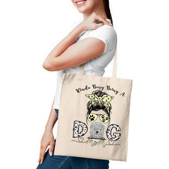 Womens Kinda Busy Being A Best Dog Mom Ever Bolognese Dogs Messy Tote Bag - Seseable