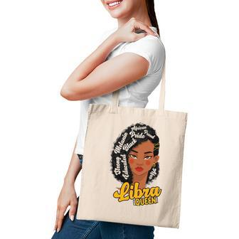Womens Libra Queen Born In October Gift Birthday Astrology Tote Bag - Seseable