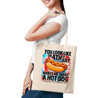 You Look Like The Fourth Of July Make Me Want A Hotdog Tote Bag - Seseable