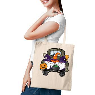 Zem6 Funny Truck Gnomes Witch Pumpkin Happy Halloween Party Tote Bag - Seseable