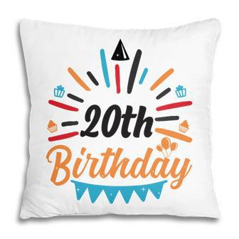 20Th Birthday Which Marks Memories With Great Party Night Since 2002 Pillow - Seseable