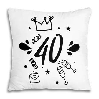 40 Happy 40Th Birthday Party Cheer Gift Pillow - Seseable