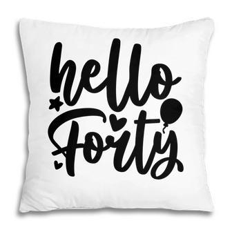 40 Happy Birthday 40Th Party Basic Fonts Black Pillow - Seseable