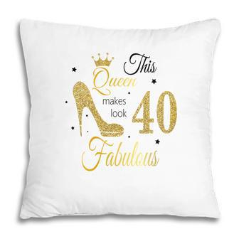 40Th Birthday 1982 Gold With Black Words Pillow - Seseable
