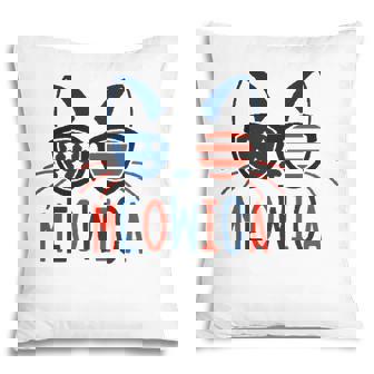 4Th Of July Meowica Cat American Flag Sunglasses Merica Patriotic Pillow - Seseable