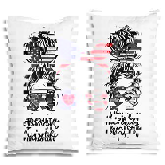 4Th Of July Respiratory Therapist Messy Bun Hair Nurse Funny Pillow | Seseable UK