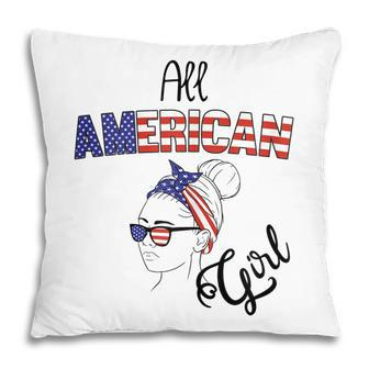 4Th Of July Usa All American Girl Pillow - Seseable