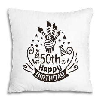 50Th Birthday Gift Cake 50Th Happy Birthday Pillow - Seseable