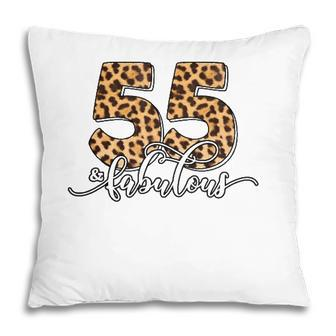 55Th Birthday Fabulous 55 Years Old Cool Leopard Birthday Pillow - Seseable