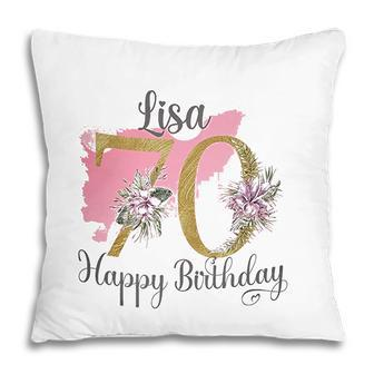 70th Birthday Gift For Mum Floral Design Pillow - Seseable