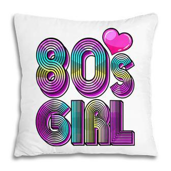 80S Girl Birthday Party Costume Retro Vintage Gift Women V2 Pillow - Seseable