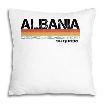 Albania Retro Vintage Stripes Men And Women Pillow - Seseable