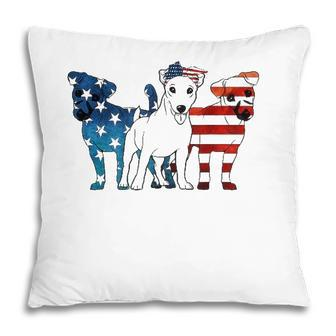 American Flag 4Th Of July Jack Russell Terrier Dog Lovers Pillow - Seseable