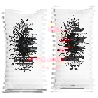American Flag Sunflower America Patriotic 4Th July Holiday Pillow - Seseable