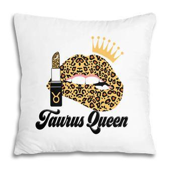 April Women Leopard Lips Crown Taurus Queen Happy Birthday Pillow - Seseable