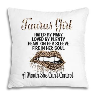 April Women Leopard Taurus Girl A Mouth She Cant Control Birthday Pillow - Seseable