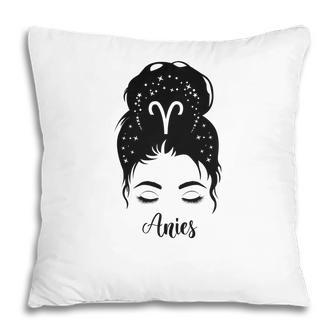 Aries Girl Cool Black Beautiful Girl Gift For Women Birthday Gift Pillow - Seseable